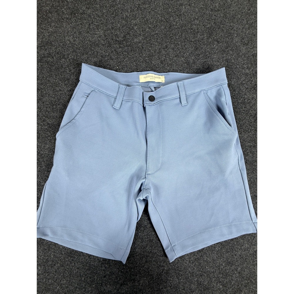 Hudson & Barrow Shorts Mens 30 Light‎ Blue Performance Stretch Textured Golf